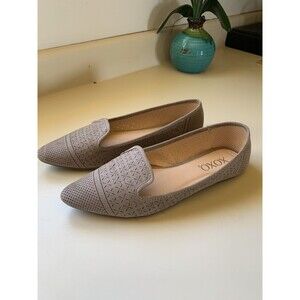 XOXO Shoes Womens 11M Vancy Pointed Ballet Flats X0204302 Brown Fabric Slip On